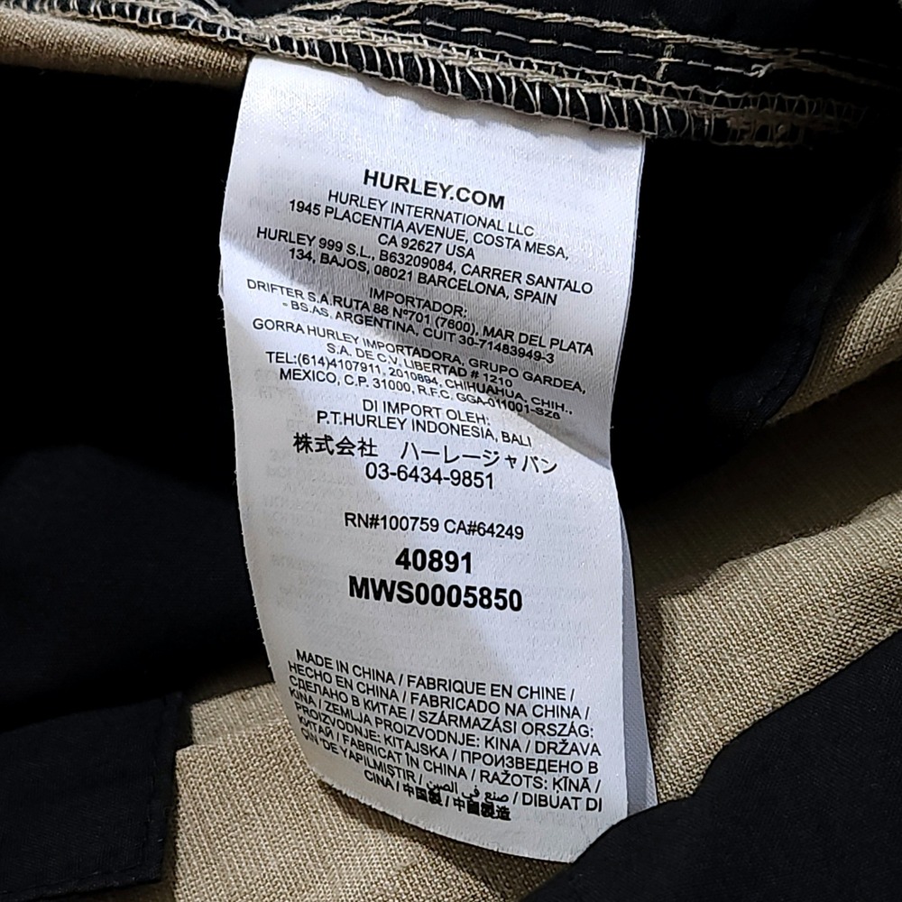 Hurley Turner Walk Shorts 38" Waist Khaki Tan Textured Casual Chinos MWS0005850 - Picture 7 of 8
